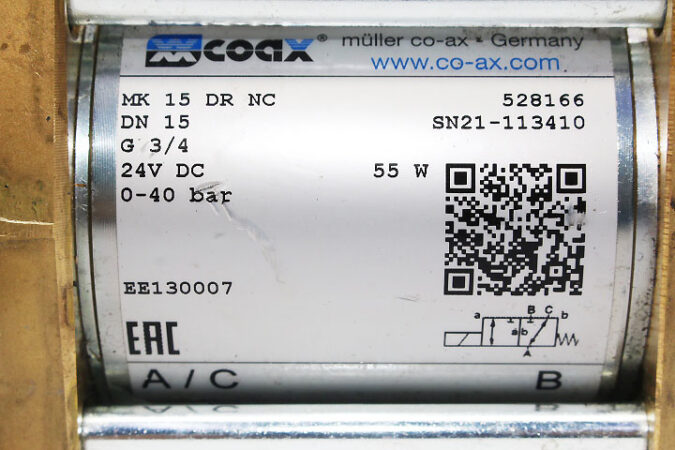 Coax MK 15 DR NC 3/2 Way coaxial Direct Acting Valves 0-40 bar