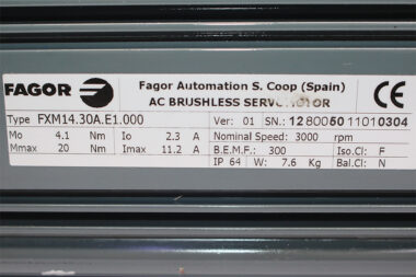 FAGOR FXM14.30A.E1.000 AC BRUSHLESS SERVOMTOR