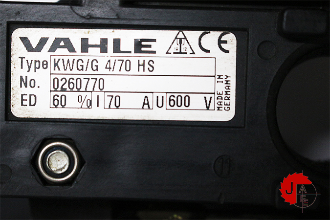 VAHLE KWG/G4/70HS Current collector 600V/70A