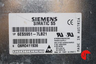 SIEMENS 6ES5 951-7LB21 CENTRAL PROCESS UNIT "CPU"