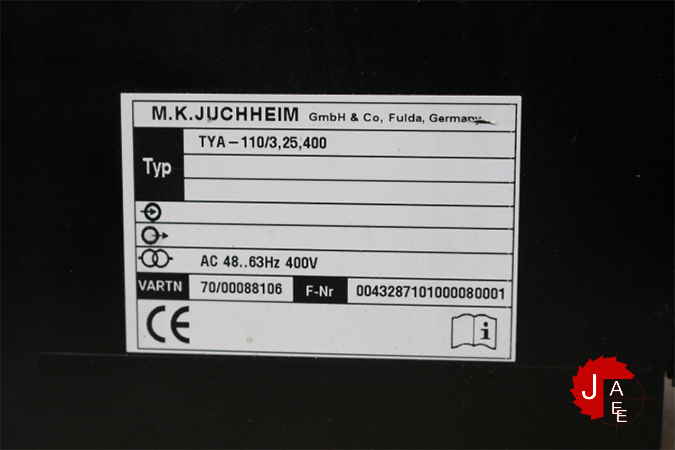 JUMO TYA-110/3,25,400 Thyristor Power Controller