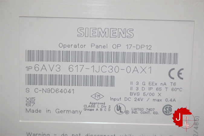 SIEMENS	6AV 617-1JC30-0AX1	OPERATOR PANEL	SIMATIC OP17 - Image 4