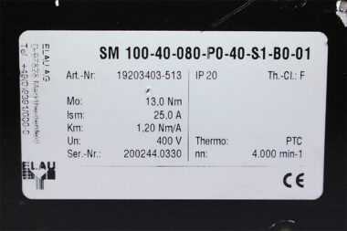 ELAU SM 100-40-080-P0-40-S1-B0-01 SERVO MOTOR