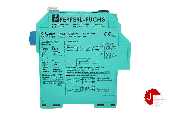 PEPPERL+FUCHS KFA6-SR2-Ex1.W Switch Amplifier 
