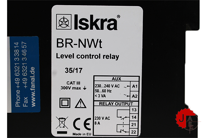 ISKRA BR-NWt level control relay