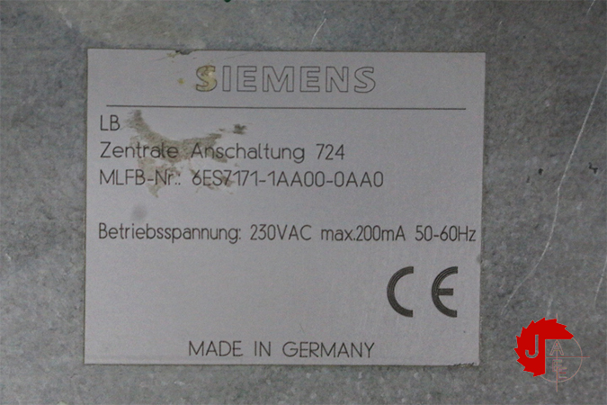 SIEMENS 6ES7171-1AA00-0AA0 Heat Control Module ZA 724