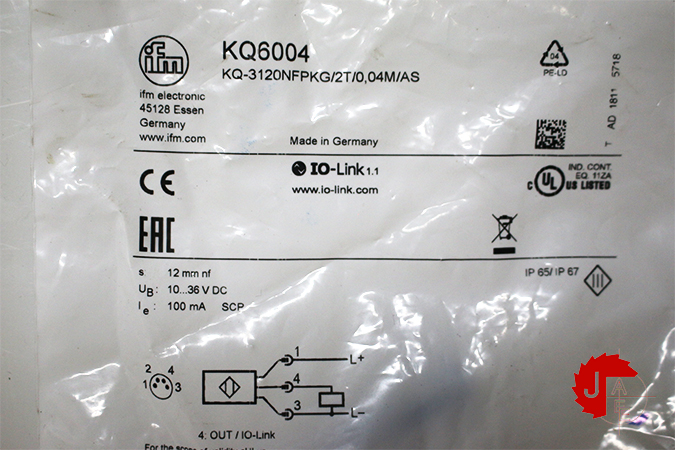 IFM KQ6004 Capacitive sensor KQ-3120 NFPKG/2T/0,04M/AS