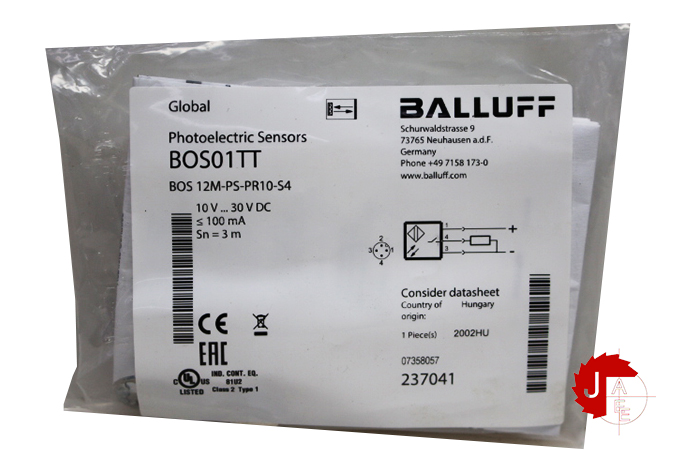 BALLUFF BOS01TT Retroreflective sensors BOS 12M-PS-PR10-S4