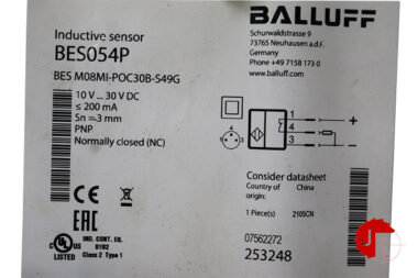 BALLUFF BES054P Inductive standard sensors BES M08MI-POC30B-S49G