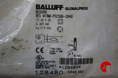 BALLUFF BES0086 Inductive standard sensors BES M18MI-PSC50B-S04G