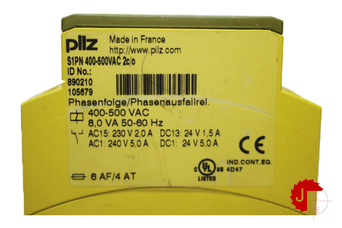 PILZ S1PN 400-500VAC 2c/o Phase sequence 890210