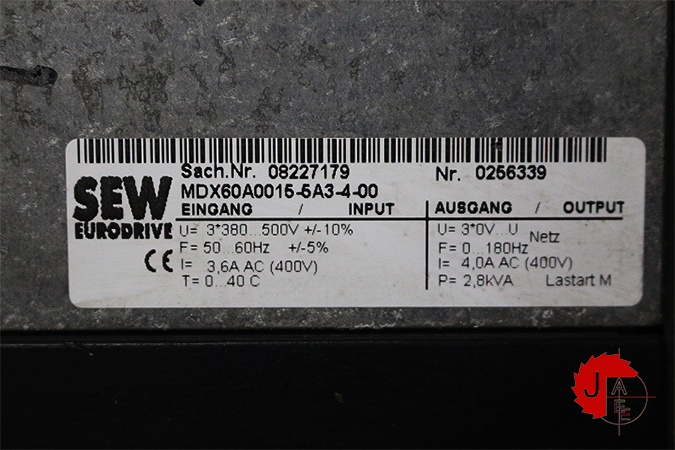 SEW EURODRIVE MDS60A0015-5A3-4-00 Inverter Drive 2.8KVA