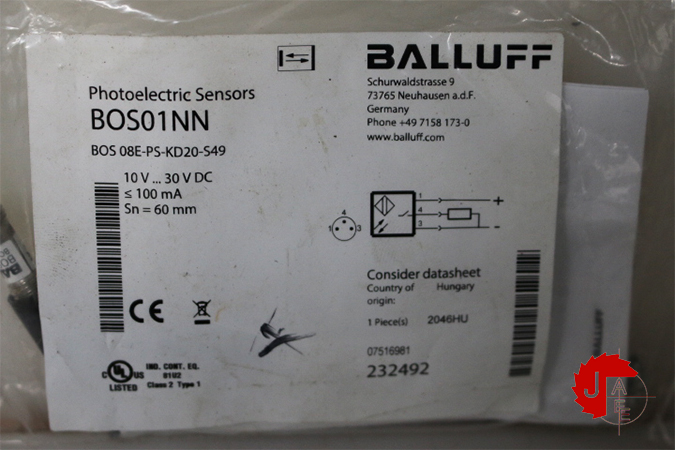 BALLUFF BOS01NN Diffuse sensors BOS 08E-PS-KD20-S49