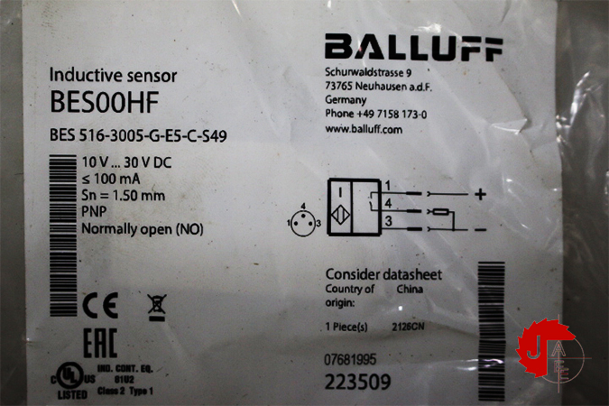 BALLUFF BES00HF Inductive standard sensors BES 516-3005-G-E5-C-S49