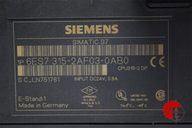 SIEMENS 6ES7 315-2AF03-0AB0 SIMATIC S7-300 CPU 315-2 DP