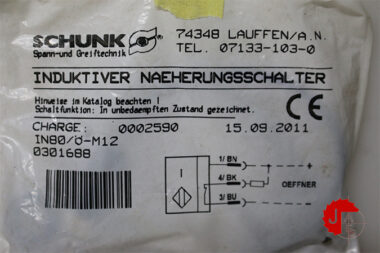 SCHUNK 301688 INDUCTIVE PROXIMITY SWITCHES 301588 /IN 80-0-M12