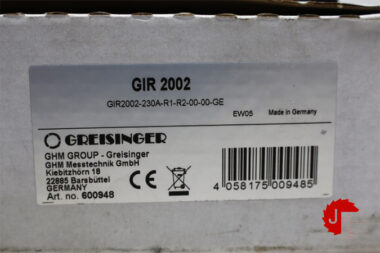 GREISINGER GIR 2002 Panel-mounted meter and regulator