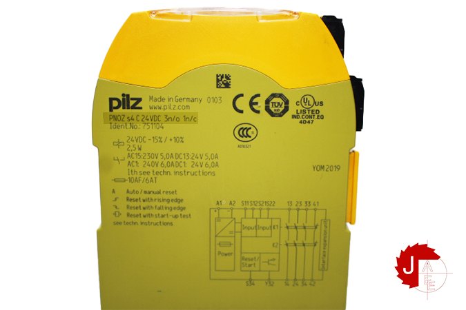 PILZ PNOZ s4 C 24VDC 3n/o 1n/c Safety Relay 751104