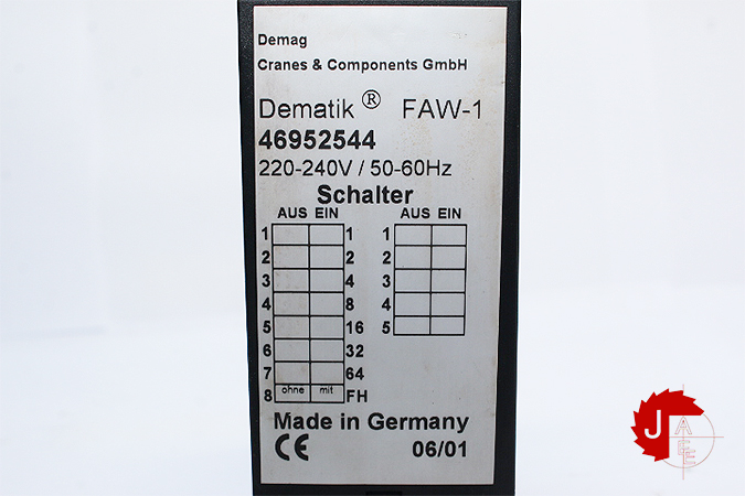 DEMAG DEMATIK FAW-1 OVERLOAD EVALUATOR SWITCH 46952544