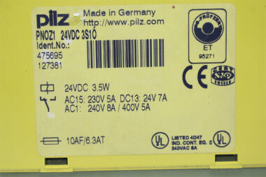 PILZ PNOZ 1 24VDC 3S1O Safety Relay 475695