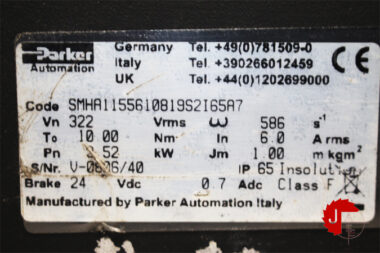 PARKER SMHA1155610819S2I65A7 Servo Motor