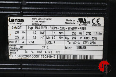 Lenze MCS 09F38-RS0P1-Z0D0-ST5S00N-ROSU MCS synchronous servo motor