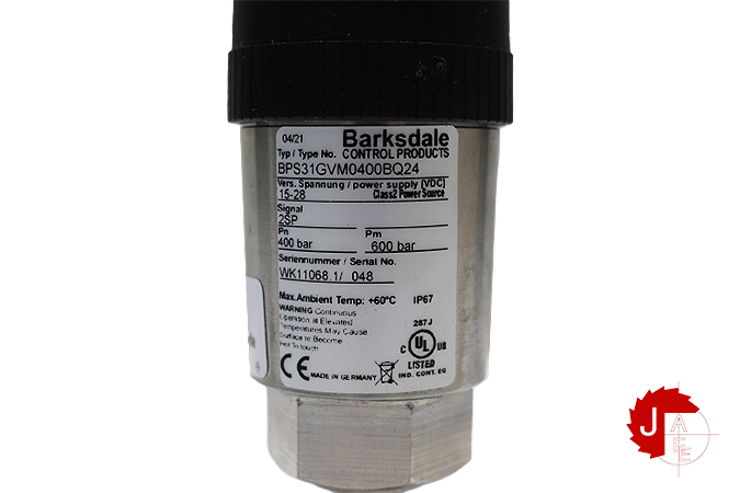Barksdale BPS31GVM0400BQ24 Dual Pressure Switch