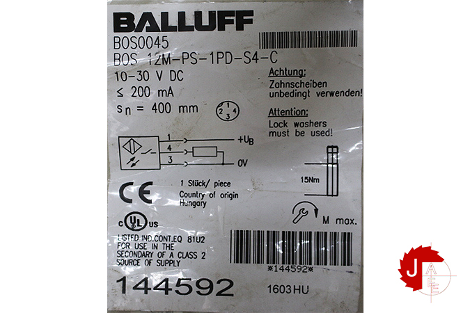 BALLUFF BOS0045 Diffuse sensors BOS 12M-PS-1PD-S4-C