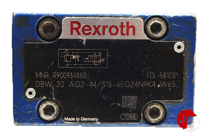 Rexroth DBW 20 AG2-44/315-6EG24N9K4 W65 Pressure relief valve, pilot operated