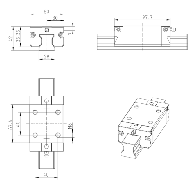 REXROTH KWD-030-SNS-C1-N-1 BALL RUNNER BLOCK CARBON STEEL