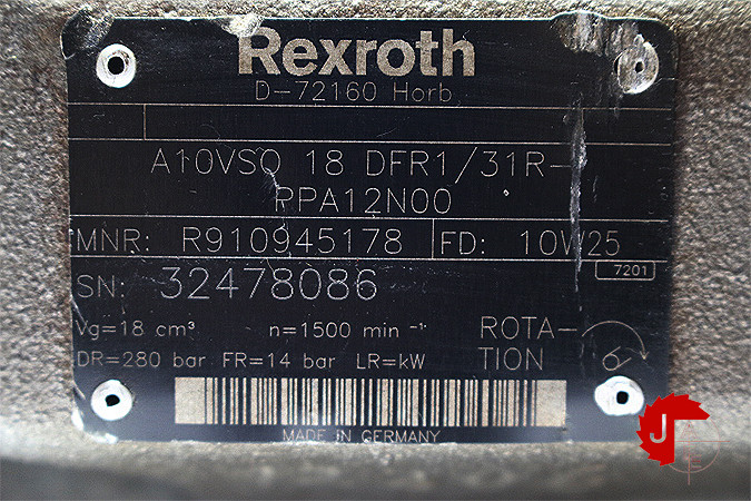 Rexroth A10VSO 18 DFR1/31R-PPA12N00 Axial Piston Variable Pump
