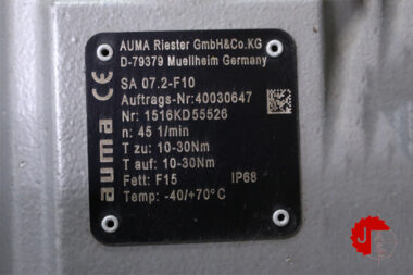 AUMA SA 07.2-F10 Multi-turn actuators