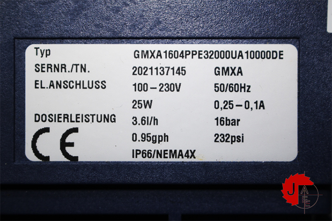 ProMinent GMXA 1604 Solenoid-Driven Metering Pump gamma/ X GMXA 1604PPE32000UA10000DE