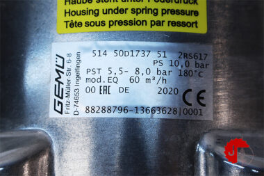 GEMU 514 50D1737 51 2RS617 Angle seat globe valve, Pneumatically operated 2" DN50