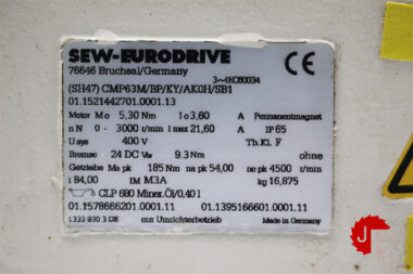 SEW-EURODRIVE CMP63M/BP/KY/AK0H/SB1 Synchronous Servomotors