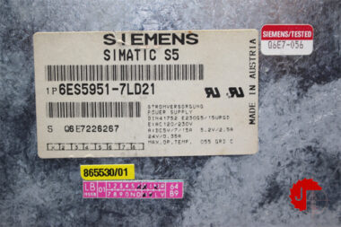 SIEMENS 6ES5 951-7LD21 SIMATIC S5, Power supply 951