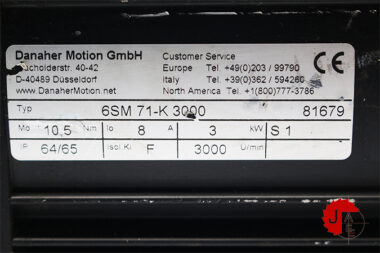 Danaher Motion 6SM71-K 3000 Synchronous Servomotors