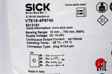 SICK VTE18-4P8740 CYLINDRICAL PHOTOELECTRIC SENSORS 6013191