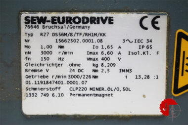 SEW-EURODRIVE DS56M/B/TF/RH1M/KK Synchronous Servomotors R27 DS56M/B/TF/RH1M/KK