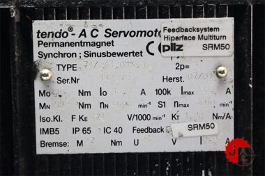 mayr systeme 74/M41.01X.1 Tendo-AC Servomotor Permanent Magnet With pilz SRM50Feedback system