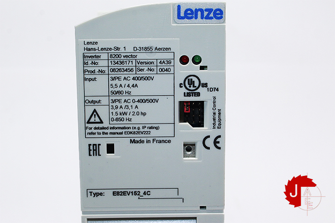 Lenze E82EV152K4C Frequency Inverter 8200 vector,3 ph 400V,1.5kW