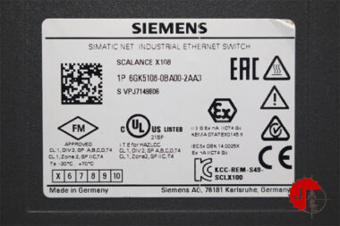 SIEMENS 6GK5108-0BA00-2AA3 CALANCE X108, Unmanaged IE switch, 8x 10/100 Mbit/s RJ45 ports