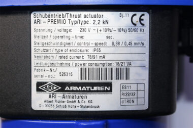 ARMATUREN ARI-PREMIO type: 2,2kn Electric thrust actuator ARI-PREMIO 2,2kn