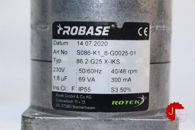 ROBASE SO86-K1 MOTOR 220V 40/48 rpm 86.2-G25.X-IKS