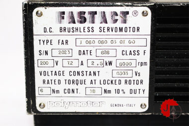 FASTACT I 060 060 03 0I 00 BRUSHLESS SERVOMOTOR