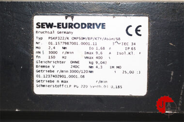 SEW PSKF322/R CMP50M/BP/KTY/AS1HSB SERVO MOTOR WITH GEAR 01.1577987001.0001.11