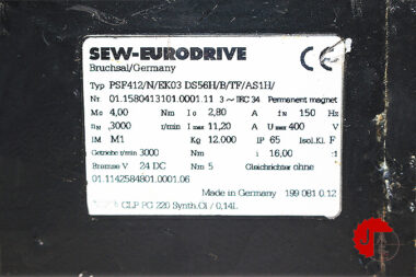 SEW PSF412/N/EK03 DS56H/B/TF/AS1H SERVO MOTOR 01.1580413101.0001.11