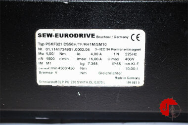 SEW PSKF321 DS56H/TF/RH1M/SM10 SERVO MOTOR WITH GEAR 01.1141724901.0002.06