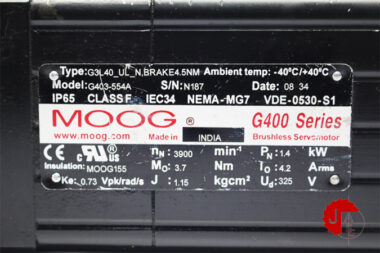 MOOG G403-554A SERVO MOTOR G3L40-UL-N