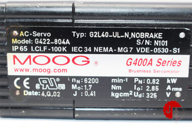 MOOG G422-804A AC SERVO MOTOR G2L40-UL-N